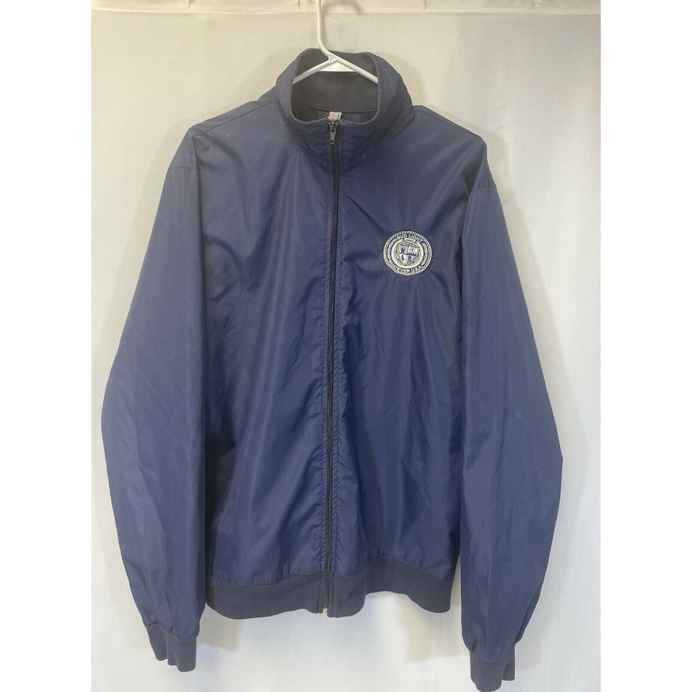 American Apparel Men's Bud Light USA Blue Nylon Zip Up Track Jacket Size XL